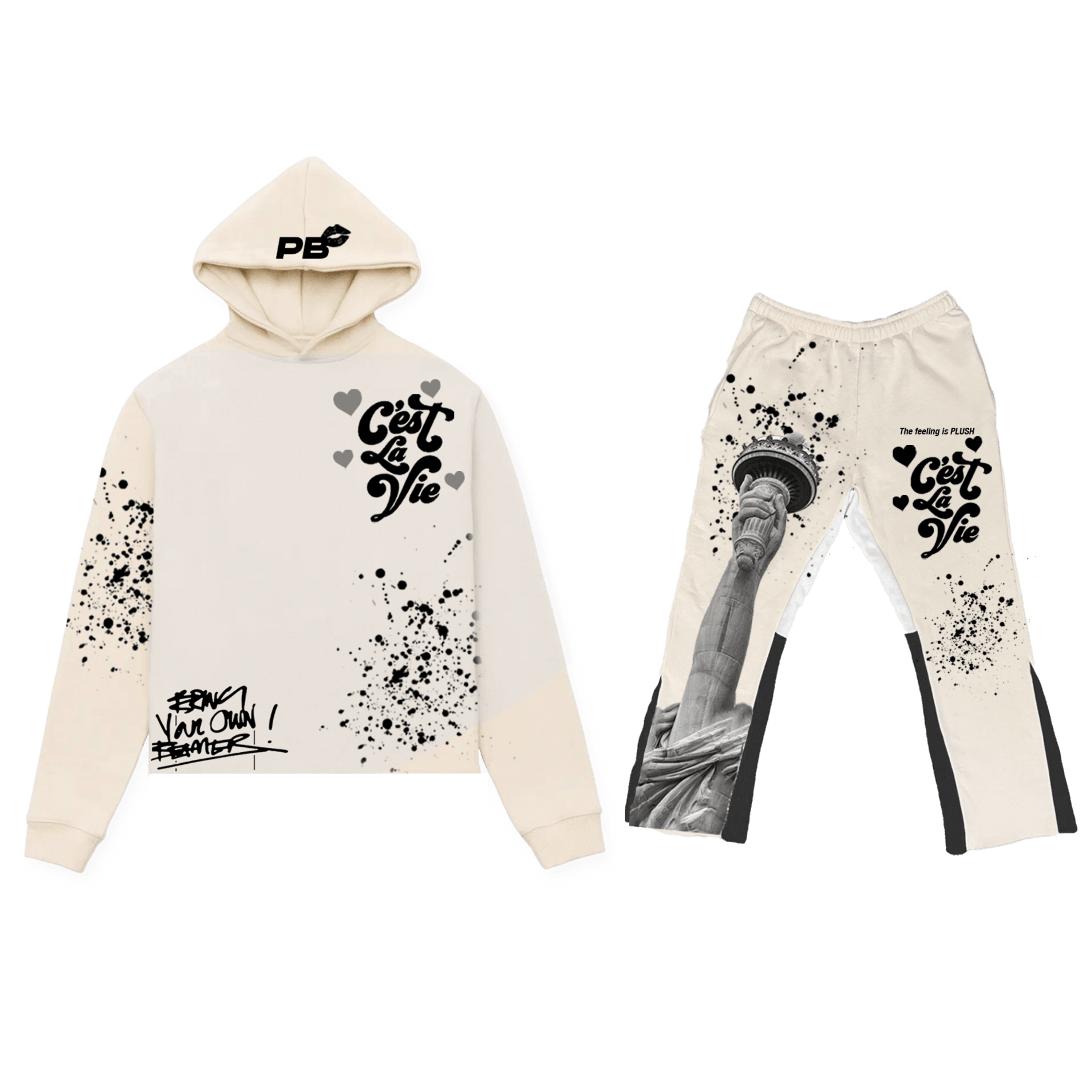 C'est La Vie Sweatsuit Beige - Playbenchi